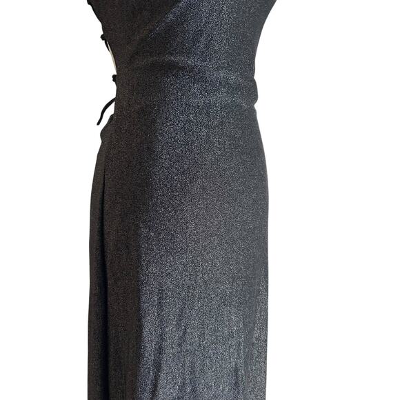 Vintage Sparkling Metallic Cutout Bodycon Dress Womens Sz XS Formal Lace Back - Picture 11 of 15